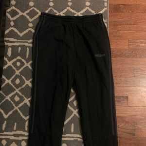 Black with black stripes adidas sweatpants